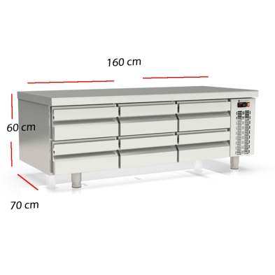 Mesa fría BAJO COCINA 6 cajones