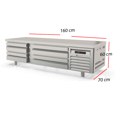 Mesa con frio para poner máquinas sobre encimera altura de trabajo.