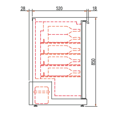 Armario Vinos con Puertas Cristal ERHWS-350-L
