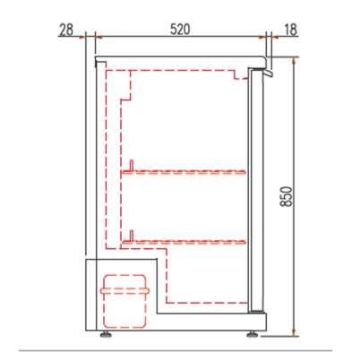 Botellero bajo barra en acero inox