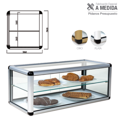 Vitrina Neutra sobre-mostrador totalmente en cristal