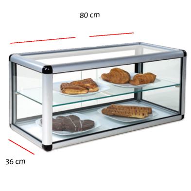 Vitrina Neutra sobre-mostrador totalmente en cristal