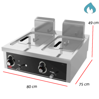 Freidora de gas con grifo 12 + 12 L 18 Kw