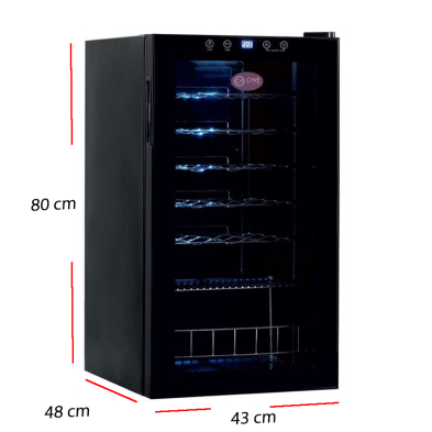 Vinacoteca negra con compresor para vino tinto