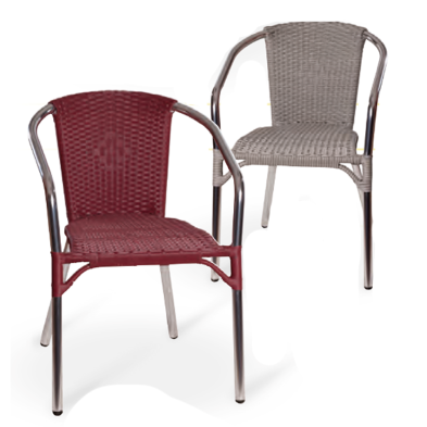 Sillón CARLOTA de bar para terraza trenzado ESTOCOLMO DELUXE