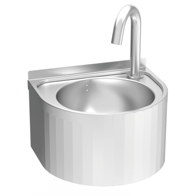 Lavamanos redondo inox de pared dos aguas 06-061404