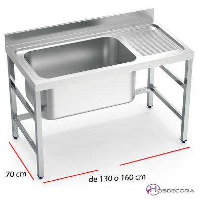 Fregadero con escurridor y cuba de gran capacidad 053602