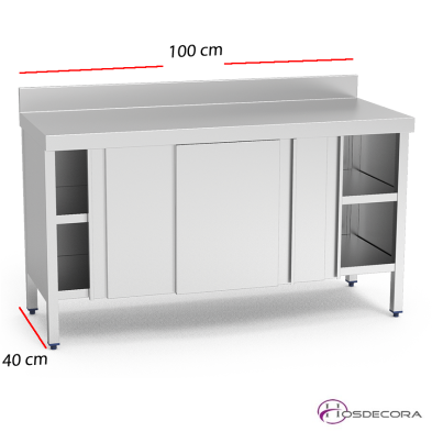 Mesa de cocina con puertas correderas 06-073803