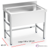 Fregadero inox con soporte 1 cubeta gran capacidad