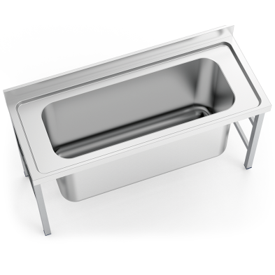 Fregadero inox con soporte 1 cubeta gran capacidad