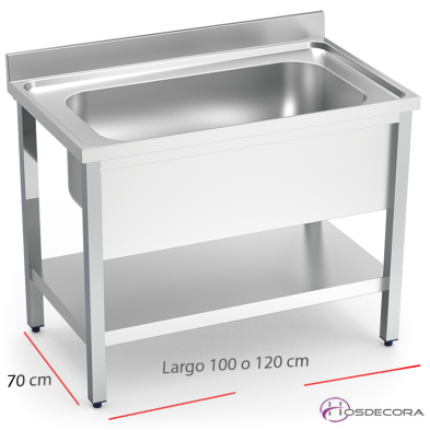 Fregadero 1 Cuba Gran Capacidad Estante-Faldon
