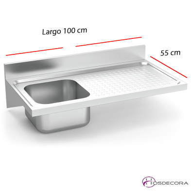 Fregadero colgante con cartola a pared 057802.