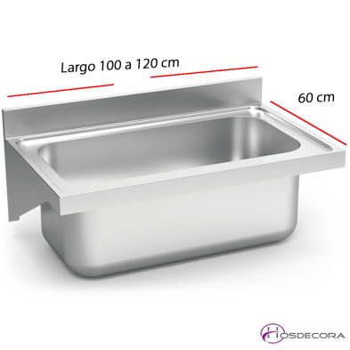 Fregadero colgante con escuadras de una poza.057628