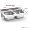Fregadero inox que se cuelga en la pared de 60 cm de profundidad,