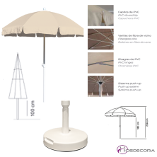 Parasol de terraza reforzado de aluminio con Faldon