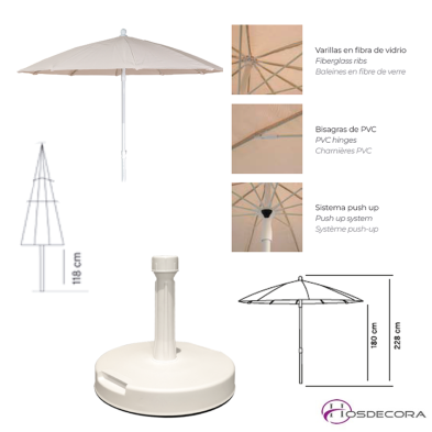Parasol de terraza reforzado de aluminio