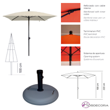 Parasol cuadrado reforzado de acero
