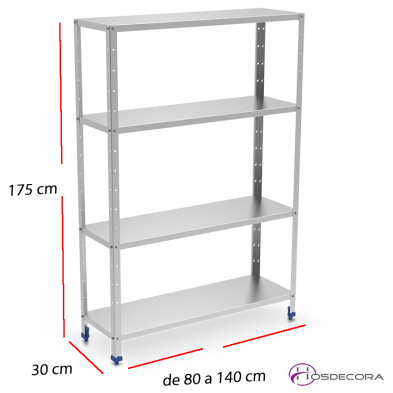 Estantería Bandejas Inox Fondo 30 cm