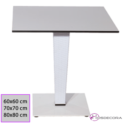 Mesa Bar Columna en Rattan Tablero Compacto -