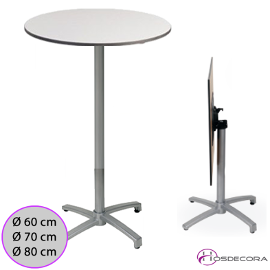 Mesa Alta Abatible Tablero Redondo Compacto