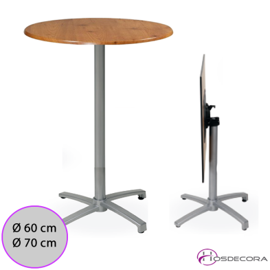 Mesa BAR  Alta Abatible Tablero Redondo Werzalit