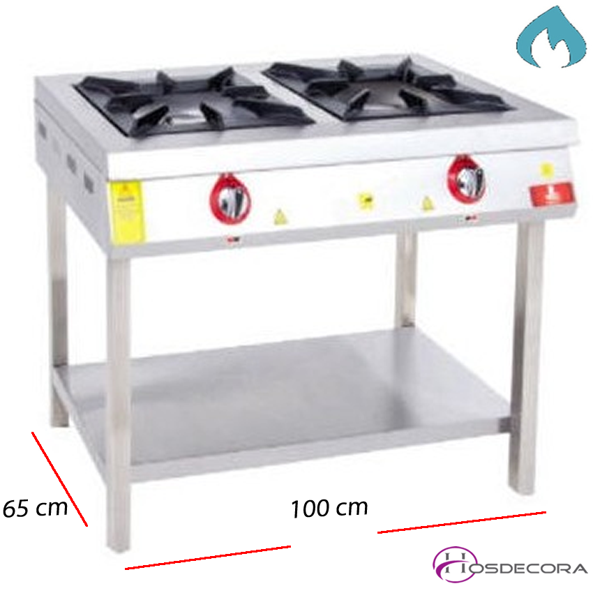 Cocina a Gas 2 Fuegos Fondo 65 cm 18 Kw 07-7921E