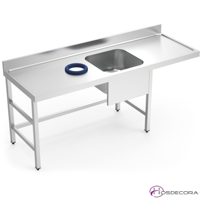 Mesa de prelavado con cubeta y hueco lavavajillas 06-074436+