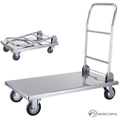 Carro de plataforma inox con asa 480252