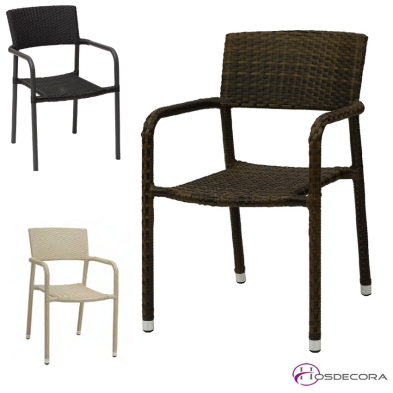 Sillón terraza Cardiff con rattan