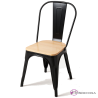 Silla en hierro con asiento de madera Natural