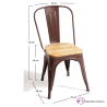 Tolix Silla para Bar de Hierro y Madera- CUARTE-S