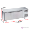 Mesa refrigerada inox de 3 puertas