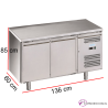 Mesa fría de 2 puertas en acero inox