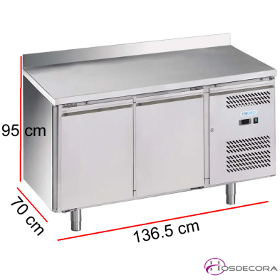 Mesa congelación de 2 puertas en acero