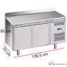 Mesa congelación de 2 puertas en acero
