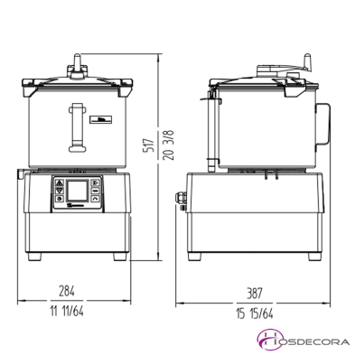 Cutter Emulsionador Velocidad Variable 8 L 1500W