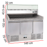 Mostrador refrigerado para pizzas de 3 puertas