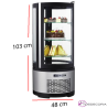 Vitrina refrigerada sobre mostrador redonda