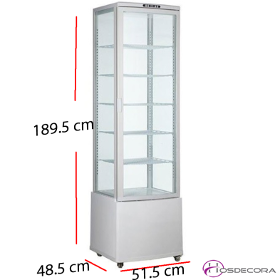Vitrina Fría 4 Caras vista 325 W 288 L.