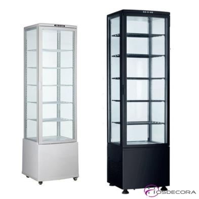 Vitrina fria cuadrada vista a 4 caras