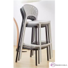 Taburete  apilable, polipropileno inyectado en color