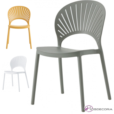 Silla de diseño, apilable, ABANI