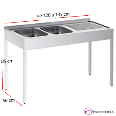 Fregadero ECO 2 Cubas-Escurridor Fondo 50 cm FSD50120