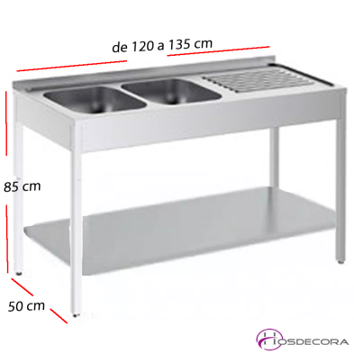 Fregadero ECO de barra 2 Cubas-Escurridor