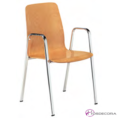Sillón con brazos con carcasa madera de Haya M236