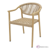 Sillón Brasil de aluminio con cuerda sintética color miel.