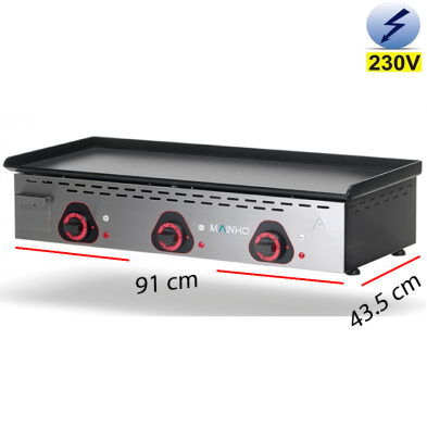 Plancha eléctrica monofásica con placa de acero pavonado ECOEM-90PV UNI