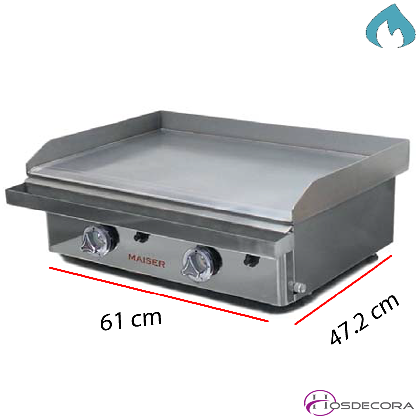 Plancha para cocina de bar con placa de acero rectificado 39-PR60