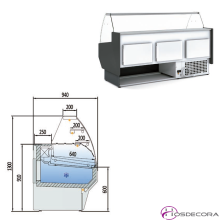 Vitrina pastelera refrigerada para tartas y pasteles. VEP-9-10-C