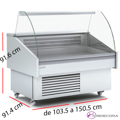 Vitrina Pescado Placa Fría Fondo 91,4 cm- EEC-100-CC-EF
